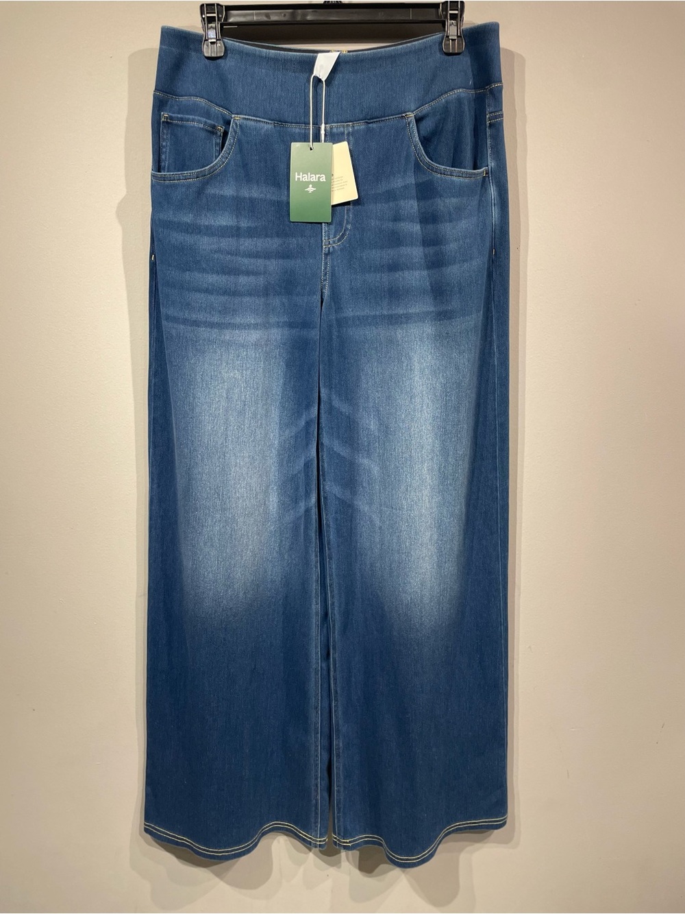 HALARA Blue Wide-Leg Stretch Jeans Tummy control/Casual size L